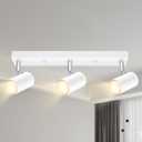 Plug in Track Lighting, 3 Light Ceiling Lighting Kit, White 3 Way Modern Wall Spotlight, 15 FT Cord,Flexibly Rotatable Complete Light Kits for Kitchen Cabinet Gallery Bar Living RoomNo Bulb