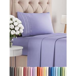 Twin XL Size 3 Piece Sheet Set - Comfy Breathable & Cooling Bed Sheets Set - Hotel Luxury Bedding for Women, Men, Kids, Teens, Boys & Girls - Deep Pockets, Soft and Wrinkle Free - Oeko-Tex - Lavender