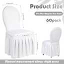 60 Pcs White Spandex Chair Covers with Skirt for Dining Wedding