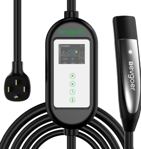 Level 2 EV Charger 40A, 240V NEMA 14-50P 16.4Ft Charging Cable,Schedule Time, Adjustable Current from 8A to 40A Portable EV Charger for Tesla Compatible with All Tesla Models