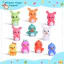 FUN LITTLE TOYS 10 PCS Easter Party Favors for Kids with Bunny Chick Finger Puppets Assorted Easter Egg Fillers, Easter Basket Stuffers for Toddlers Kids Gifts