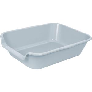 1 Pack of Extra Large Cat Litter Box (ABS Material), Low Entry Senior Litter Pen for Geriatric Kitty Big Cats, Jumbo Pet Safe Litter Boxes Tray for Indoor Pets Potty (Gray, 20" L x 15.5" W)