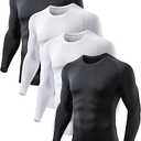 4 Pack Compression Shirts for Men Long Sleeve Athletic Base Layer Undershirt Gear T Shirt for Workout Size S