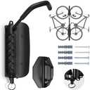 Tottist Wall Mounted Bike Rack for Indoor Storage - Heavy Duty 150° Swivel, No Drill Space Saving Design, Fits MTB/Road/E-Bikes & Hybrid, Anti-Slip Stopper (1-Pack, Black)