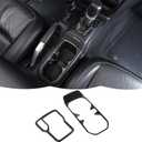 Carbon Fiber Cup Holder Trim Cover Gear Shift Cover Center Console Decoration Interior Accessories Compatible with Jeep Wrangler JL JLU & Gladiator JT 2018-2024