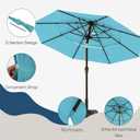 10ft 3 Tier Patio Umbrella, Outdoor Market Table Umbrella with UPF 50+ Vented Canopy, 8 Sturdy Ribs, Easy Push Button Tilt and Crank, Windproof for Deck, Pool, Backyard and Garden