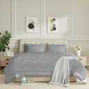 Twin Size Duvet Insert 100% Cotton Down Alternative Comforter Dark Gray Quilted Fluffy Duvet Insert Lightweight All Season with 4 Corner Tabs Breathable Soft