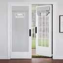 NICETOWN Door Curtains for Window, French Front Door Curtains for Privacy, Easy Installed Tricia Sidelight Curtain Tie Up Shade, 26W x 72L, Silver Grey, 1 Panel