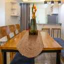 Jute Braided Oval Table Runner | Boho Style, Artisanally Woven Rustic Table Linen in Natural Jute 13x36 inch Natural