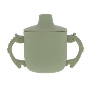 Nuby Animal Friends Silicone Sippy Cup - Toddler Cup with Two Handles - 6+ Months - Green Giraffe