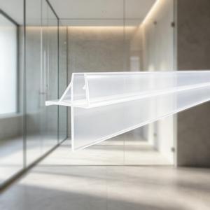 Easy Install Shower Door Seal Sweep Strip, 2 Pack 39 Inch Slip-On Bottom Sealing Barrier, Fits 1/4" 6mm Frameless Glass Shower Door No Tools Needed