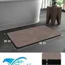 MontVoo -Bath Mat Rug-Rubber Backing Non Slip Quick Dry Absorbent Thin Bathroom Rugs Fit Under Door-Faux Suede Surface Bathroom Floor Mats-Shower Rug for in Front of Bathtub Shower Brown 20"x32"