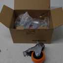 Heavy Duty Stem Caster Wheels M10-1.5X25mm Dual Locking No Noise PVC Threaded Stem Caster Wheels Pack of 4 for Workbench, Dolly, Furniture (4 Inch, Orange)