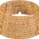 KOLWOVEN 28in Christmas Tree Collar Large to Small Christmas Tree, Woven Christmas Tree Ring Adjustable Skirt, Christmas Tree Skirt for Decoration, Base Protection from Pets (Water Hyacinth)