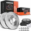 A-Premium 11.65 inch (296mm) Front Vented Disc Brake Rotors + Ceramic Pads Kit Compatible with Select Toyota Models - Highlander 2001 2002 2003 2004 2005 2006 2007, Except Hybird Models, 6-PC Set