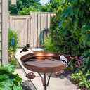 VEWOGARDEN 38" Tall Metal Bird Bath for Outside, Outdoor Bird Bath Feeder with 5-Pronged Stake for Garden, Yard, Patio Decor, Antique Bronze