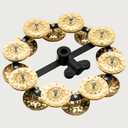 Hihat Tambourine Jingle Effect, Hammered Solid Brass  NOT MADE IN CHINA  Mountable on Any Pull Rod, 2-YEAR WARRANTY (Double Row)