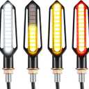 Benlari 4PCS Indicators Flowing LED Motorcycle Turn Signals Brake Lights & Daytime Running Lights Front Rear Turn Signal Lights Waterproof Fit for Harley Honda Yamaha Triumph