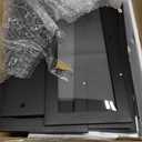 Black Corner Bread Box for Kitchen Countertop, Large Bread Container Storage Bamboo Wooden Farmhouse Bread Box with Window Bread Holder