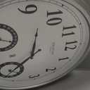 20" Large Outdoor Atomic Wall Clock, Morning Silver