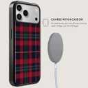 Magnetic for iPhone 17 Pro Case, Reinforced Frame and Cushioning Design (Red Plaid Printed, iPhone 17 Pro)