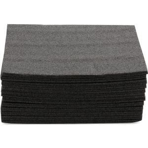 LEXININ 15 Pack 12 x 10 x 2/5 Inch Foam Pads, Polyethylene Cushioning Sheets for Moving, Packing, Crafting, Black