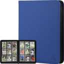 9 Pocket Card Binder - 540 Capacity with Zip Closure Premium, Double-Sided,Sturdy & Sleek PU Leather Protector for MTG, TCG, Sport & Collectible Cards (Dark blue)