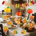 Fall Thanksgiving Decorations Banner for Party - Fall Office Decorations for Work - September Thanks Giving Decor Set - Autumn Festival Give Thanks Decor Kit - Orange