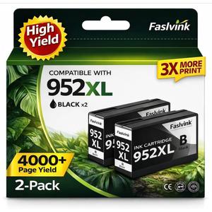 952XL Ink Cartridge Black Compatible for HP 952XL Ink Cartridges Combo Pack Work with HP OfficeJet Pro 8710 7740 8210 8715 8720 8702 8725 Printer (2 Black, 952XL Ink)