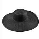 Women Wide Brim Straw Hat Travel Foldable Cap Sun Hat Summer Beach Sun Hat Holiday Swim Garden Straw Hat (Black)