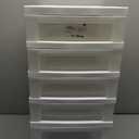 IRIS 5 Drawer Storage Cart with Organizer Top White/Pearl: Portable Plastic Utility Storage Drawers, Universal Use
