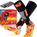 5000mAh Rechargeable Electric Heated Socks for Men Women, Warm and Thermal Battery Powered Electric Socks Up to 10H for Ski/ Hunting/ Fishing/ Sleeping/ Indoor/ Outdoor/ Sports, Machine Washable and Unisex