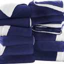 IR Imperial Rooms Navy Sherpa Fleece Throw Blanket Twin Size for Bed - Wholesale Bulk Pack of 12 Sherpa Blankets - Soft Fluffy Throw Blankets for Hotels, Guest Bedroom, 60x80 Inches