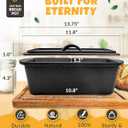 CRUSTLOVE Rectangular Cast Iron Dutch Oven for Bread Baking - incl. Sourdough Bread-Baking Supplies - 3.2QT Bread-Pan for Homemade-Bread, Sour dough Bread-Pans with Lid, Bread-Oven, Bread-Baking-Pan