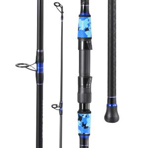 Sougayilang Surf Fishing Rod Portable Travel MH/H Surf Spinning Rod 4 Piece Carbon Fiber Saltwater Fishing Rod 12'-Blue