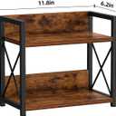Giikin Countertop Shelf Organizer, 2 Tier Kitchen Spice Rack for Countertop, Wood Coffee Counter Shelf Organizer for Home (Brown, S)