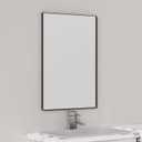 VocalStar 16 x 24 Inch Black Bathroom Mirror for Wall, Square Corner Rectangle Black Metal Framed Bathroom Vanity Mirror Modern Farmhouse, 1/4-inch Shatterproof Glass | Ultra-Flush Hanging