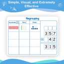 Aizweb 12 Pack Place Value Dry Erase Board Card,12" x 9"Regrouping Base Ten Small Whiteboard Math Manipulatives Addition Subtraction Game for Student Classroom Must Have Homeschool Teacher Supplies