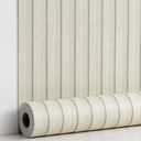 Haimin Wood Grain Slat Wall Panels Peel and Stick Faux Wood Thick Wallpaper 118"x15.75" Waterproof PET & IXPE Foam Paneling (Beige)