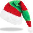 MGahyi Christmas Hat,Santa Hats for Adults Men Women Xmas Hat Christmas New Year Party Decorations and Supplies Red Green