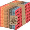 Urban Villa Kitchen Towels 100% Cotton Dish Towels for Kitchen (Set of 6) 20"x30" Highly Absorbent Kitchen Linen Set with Hanging Loop Dish Cloths Perfect for Drying Dishes Cleaning Towels