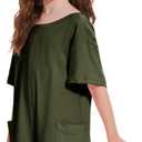 CharmWM Girls Summer Casual Romper Short Sleeve Oversized Jumpsuit Kids Shorts Teens Fashion Cothes (5-6 Years, Army Green)