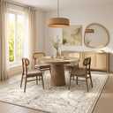Lahome Dorval 6x9 Washable Deer Rug, Boho Cottagecore Neutral Area Rug, Non Slip Low Pile Soft Carpet for Living Room Dining Room Bedroom Office Nursery Farmhouse Home Decor Beige