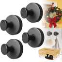 Suction Cup Hooks, Suction Cup Hooks for Shower,Removable Towel Hooks for Bathroom Window Glass Door Wall, Bath Robe Looafh Wreath Hook for Hanging (Black)