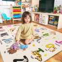 Bolacrom Kids Rugs for Playroom Educational Rug for Learn The ABC Alphabet, Soft Machine Washable Non-Slip Cute Carpet for Classroom Toddler Nursery Kids Room Decor Mat