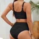 VIMPUNEC High Waisted Bikini Sets for Women Two Piece Tummy Control Swimsuits Sporty High Cut Bathing Suit (S)