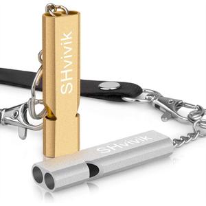 Emergency Whistle, 2PCS Premium Safety Survival Whistles with Lanyard Keychain, High Pitch Double Tubes for Outdoor Hiking Camping Hunting Fishing Boating