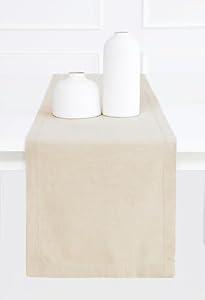 PurpleEssences Black Table Runner - Hemstitch Detail - 100% Cotton Durable Washable Fabric - Ideal for Spring Easter Summer, Perfect as 6 ft Table Linen - Solid Hemstitch - 14 x 72 Inch