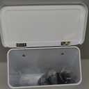 SUBEKYU Magnetic Lint Bin for Laundry Room, Wall Mounted Metal Lint Box Holder Trash Can with Lid for Dryer,Lint Basket for Laundry Room Organization,White