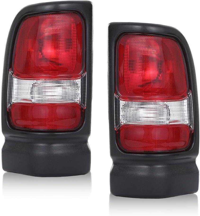 DOTCOM Tail Lights Assembly Pair Fit For Dodge Ram 1500 2500 3500 1994 1995 1996 1997 1998 1999 2000 2001 Rear Tail Brake Lamp Driver and Passenger Side CH2800122, CH2801122 Red